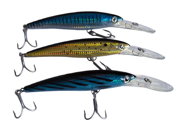 3 x Deep-Diving Trolling 16cm Hard Body Lures Fishing