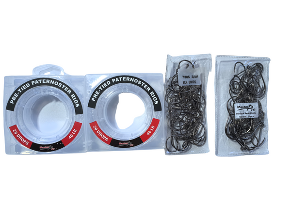 MASTERPRO 40lb Pre-Tied Paternoster Fishing Rigs – 2 Spools + Bonus Hooks Tackle - Bait Tackle Direct