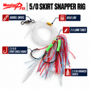 MasterPro 6pc Skirt Snapper Rigs – 5/0 Sport Circle Hooks, 60lb Leader