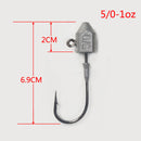 9Pcs Masterpro Chemically Sharpened 5/0, 1 OZ Jig Heads Fishing Tackle Hook - Bait Tackle Direct