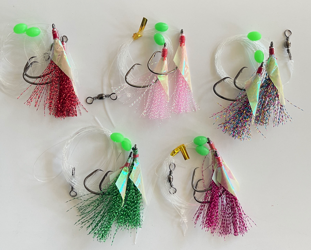 30pcs Pre-made Custom Designed Snapper Rigs 5/0 In 5 New Colors Fishing ...
