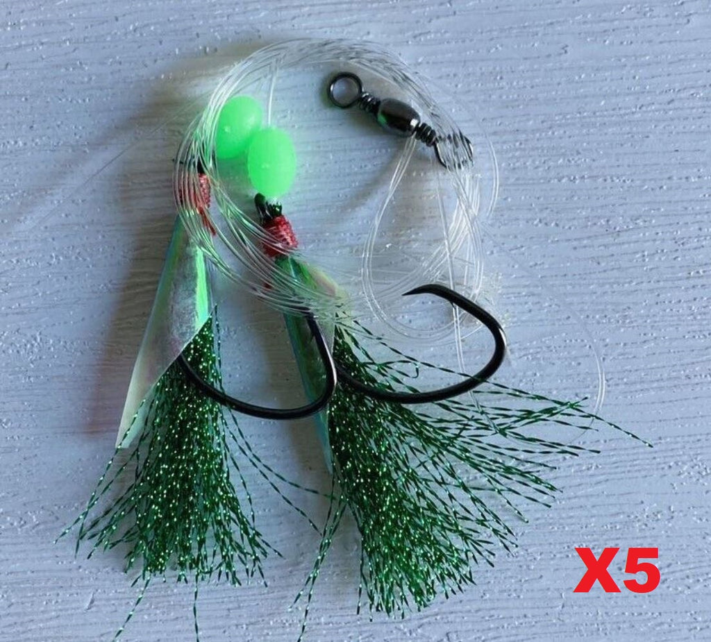 5 x 5/0 Custom Designed Snapper Fishing Rigs In 5 Colours Tackle | Bait ...