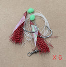 6 x 5/0 Custom Designed Snapper Fishing Rigs In 3 Colours Tackle - Bait Tackle Direct