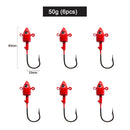 MASTERPRO 1.7oz Fish Head Fishing Jig Heads – 50g (6pcs Pack) Hooks Tackle