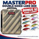 MASTERPRO Double‑Sided Fishing Lure Box + FREE 10 Assorted Hard Body Lures