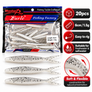 MasterPro 20pcs 6cm Split Tail Soft Plastic Fishing Lures – 1.5g Glitter Baits