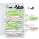 MasterPro 20pc 8cm Soft Plastic Crayfish Yabby Lures with 10 Jig Heads & Tackle Box
