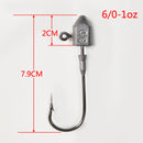 9 Pcs Masterpro Chemically Sharpened 6/0, 1 OZ Jig Heads Fishing Tackle Hook - Bait Tackle Direct