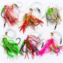 MasterPro 6pc Skirt Snapper Rigs – 5/0 Sport Circle Hooks, 60lb Leader