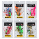 MasterPro 6pc Skirt Snapper Rigs – 5/0 Sport Circle Hooks, 60lb Leader