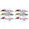 6 X Masterpro Minnow Lures 7.0cm 5.5g  Deth 0.5m on 3 Colours Fishing Tackle