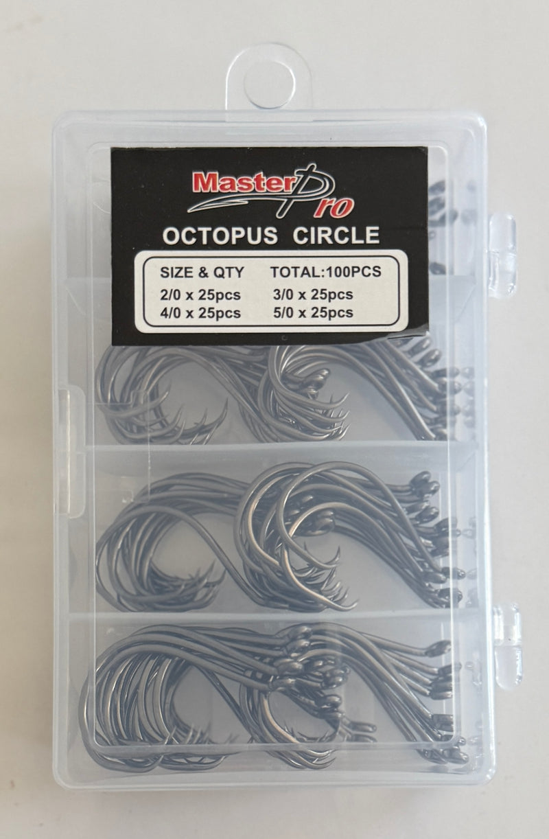 100 X Chemically Sharpened Octopus Circle Hooks 4 Sizes 2/0-5/0 Fishing Tackle