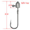 9Pcs Masterpro Chemically Sharpened 8/0, 1 OZ Jig Heads Fishing Tackle Hook