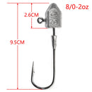 6 Pcs Masterpro Chemically Sharpened 8/0, 2 OZ Heavy Guage Jig Heads Fishing Tackle Hook - Bait Tackle Direct