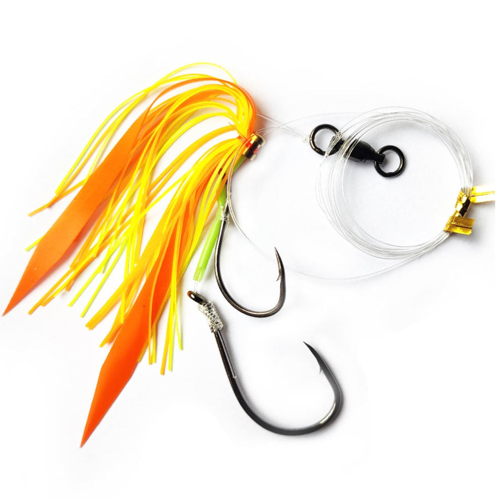 3X Sliding Skirt Snapper & Gummy Shark Rigs On 3 Different Colours ...
