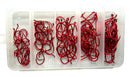 🔥 CLEARANCE – 125pcs Red Octopus Beak Hook Kit + FREE Tackle Box | 5 Sizes | $19.90