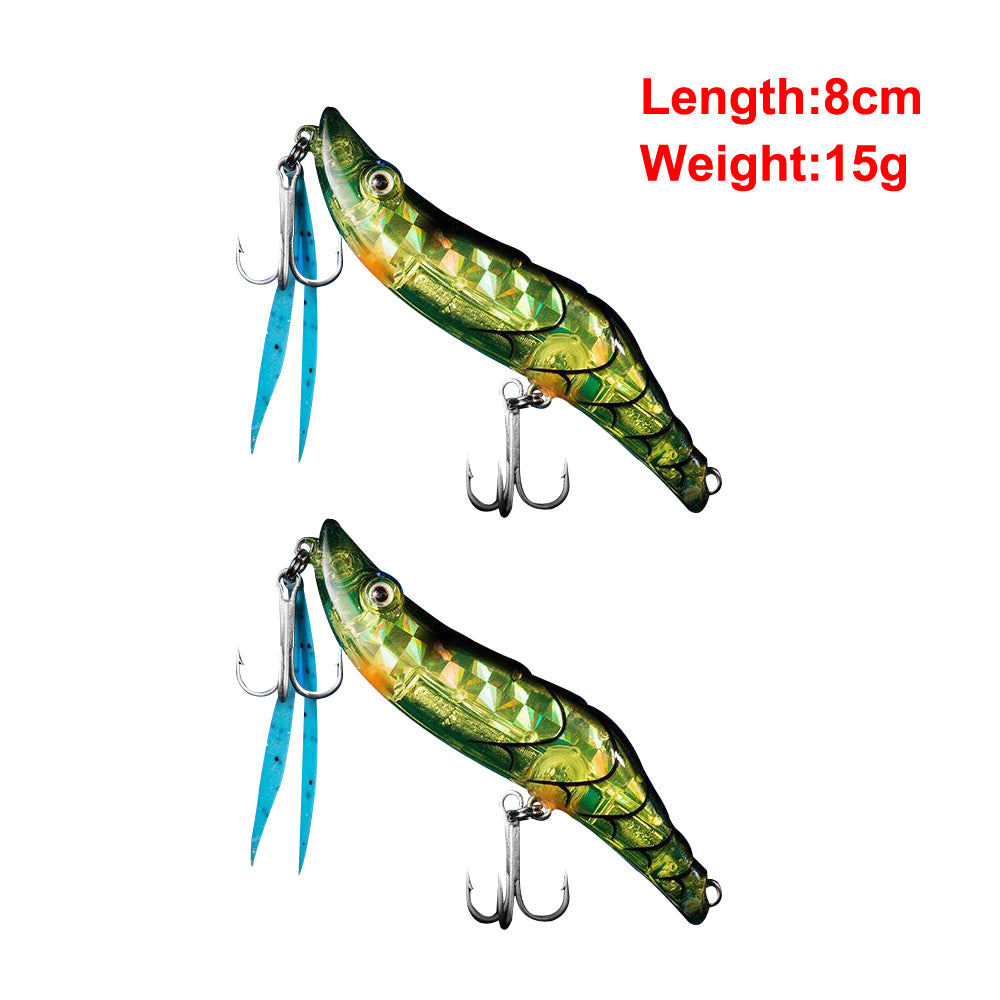 2x Quality Prawn Style Of Hand Body Fishing Lure Hook Tackle 8cm/15g ...