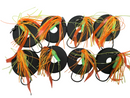MASTERPRO 8pcs Sliding Skirt Fishing Rigs – Orange Skirt with 4/0 Inline Circle Hook & 40lb Leader - Bait Tackle Direct
