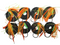 MASTERPRO 8pcs Sliding Skirt Fishing Rigs – Orange Skirt with 4/0 Inline Circle Hook & 40lb Leader
