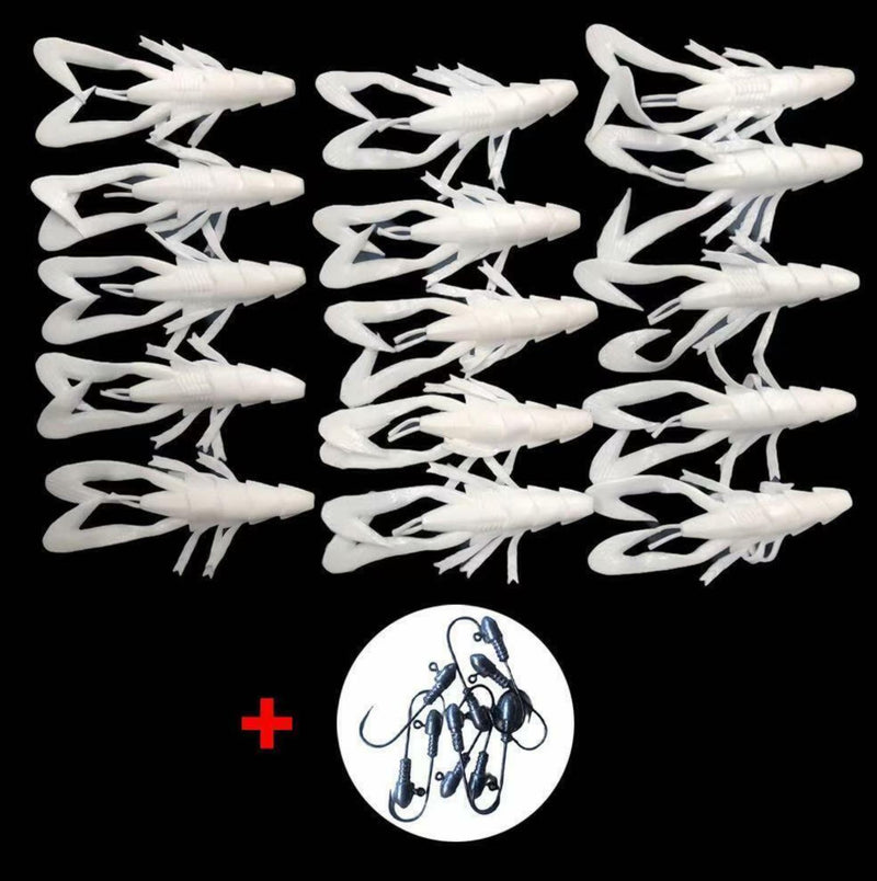 15pcs 8cm Fishing Soft Plastic Yabbie Lure Tackle Special W 10Jig heads - Bait Tackle Direct