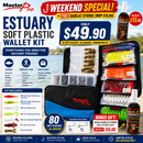 🎣 WEEKEND SPECIAL – LIMITED STOCK! MASTERPRO Estuary Soft Plastic Wallet Kit  Everything You Need for Estuary Fishing – Now Only $49.90!