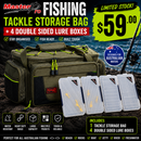 MASTERPRO 43CM LARGE TACKLE BAG SYSTEM Includes 4 Double Side Lure Boxes Only $59 FREE Shipping