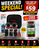 (    D)MASTERPRO Reef Rig Building Kit – Ready to Fish + FREE Tackle Bag ($13.90 Value) +Soft Plastic Jighead Box (Value $19.90)