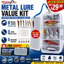 MasterPro Metal Lure Value Kit – 8 Metal Lures + FREE Double-Sided Tackle Box