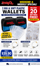 MasterPro 2 x Rig & Soft Plastic Wallets + FREE 20 DIY Paternoster Rigs (20LB & 30LB)