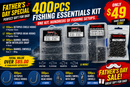 ONE KIT. HUNDREDS OF FISHING SETUPS. 400PCS TERMINAL TACKLE KIT – ONLY $49