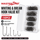 MASTERPRO® Whiting & Bream Hook Value Kit – 110pcs + FREE Tackle Box