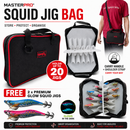 MASTERPRO® Squid Jig Bag + 2 FREE Premium Glow Squid Jigs – Holds 20 Jigs