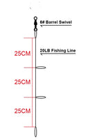 MASTERPRO 10pcs Fishing DIY Paternoster Rigs – 20LB Line, 6