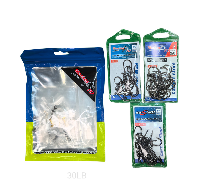 MASTERPRO 10pcs Fishing DIY Paternoster Rigs – 30LB Line, 5