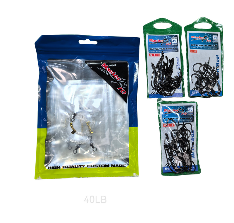 MASTERPRO 10pcs Fishing DIY Paternoster Rigs – 40LB Line, 5