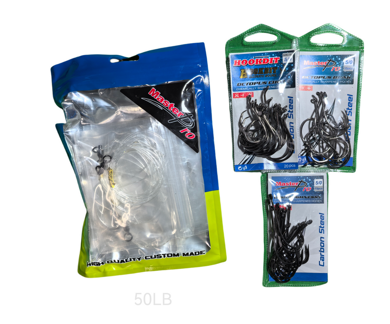 MASTERPRO 10pcs Fishing DIY Paternoster Rigs – 50LB Line, 4