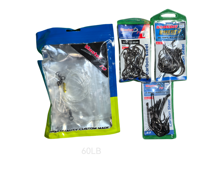 MASTERPRO 10pcs Fishing DIY Paternoster Rigs – 60LB Line, 4