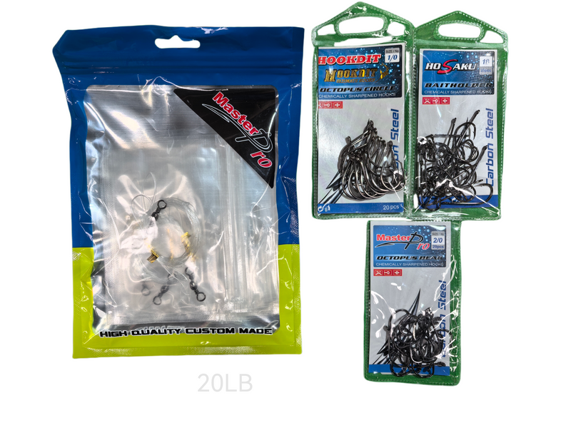 MASTERPRO 10pcs Fishing DIY Paternoster Rigs – 20LB Line, 6