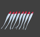 8pcs Shad Soft Lure Fork Tail 8.5g 13cm Red Head - Bait Tackle Direct