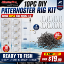 MASTERPRO 10PC DIY PATERNOSTER RIG KIT + BONUS 50PCS 9255 4/0 HOOKS – Surf Fishing Australia