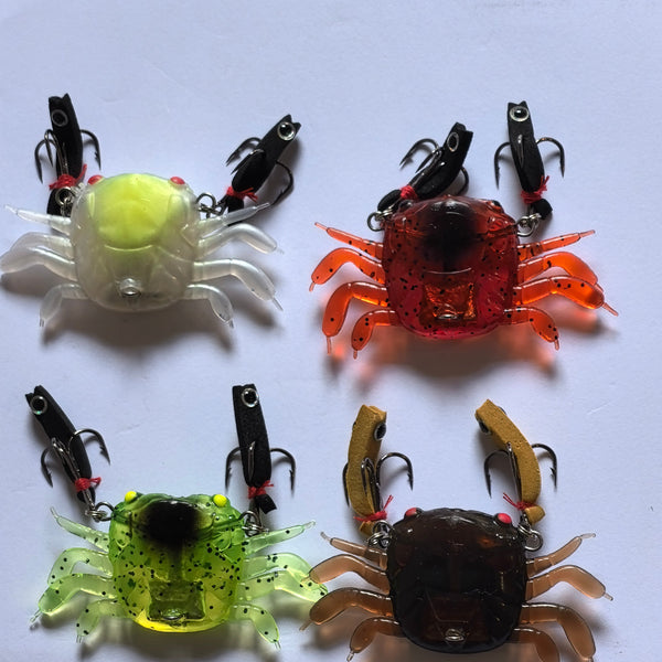 10pcs Brown Artificial Soft Plastic Crab Fishing Lures - Crankbait Style