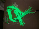 Masterpro New Design Daisy Chain Game Fishing Teaser – 4 x 18cm Green Lumo Squid with 2 Aerators - Bait Tackle Direct