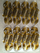 MASTERPRO Fishing 6.5cm Yabbi Soft Plastics – 16pcs (3.8g Each) Bonus Tackle Hooks Green Pumpkin Black Flake - Bait Tackle Direct