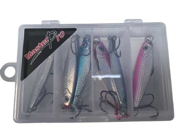 MASTERPRO 30g Saltwater Metal Jig Lures(Lead Fish) – 6pcs Holographic Fishing Tackle Set with Hooks