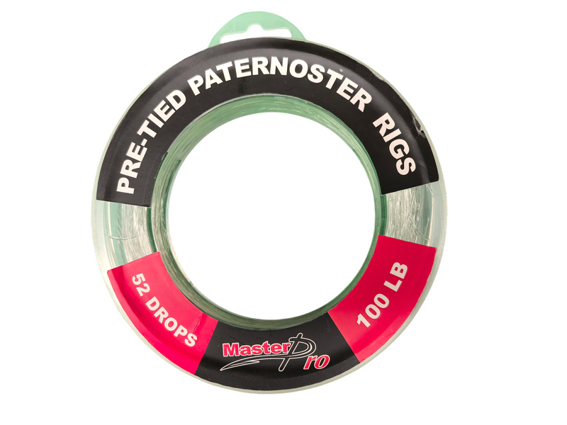 MASTERPRO 100LB Pre-Tied Paternoster Fishing Rigs – 13 Rigs per Spool, 52 Drops Total Tackle Hooks - Bait Tackle Direct