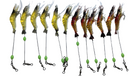 12 pre-rigged soft prawn lures in 2 proven colours, built for Australian saltwater fishing.