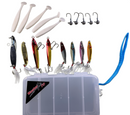 MasterPro Double-Sided Metal Lure Fishing Kit – 8 Metal Lures + 5 Paddle Tails + 5 Jigheads