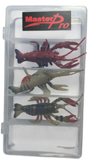 MASTERPRO 9cm Pre-Rigged Hollow Craw Lures | Realistic Egged Design | 3 Pack + FREE Tackle Box