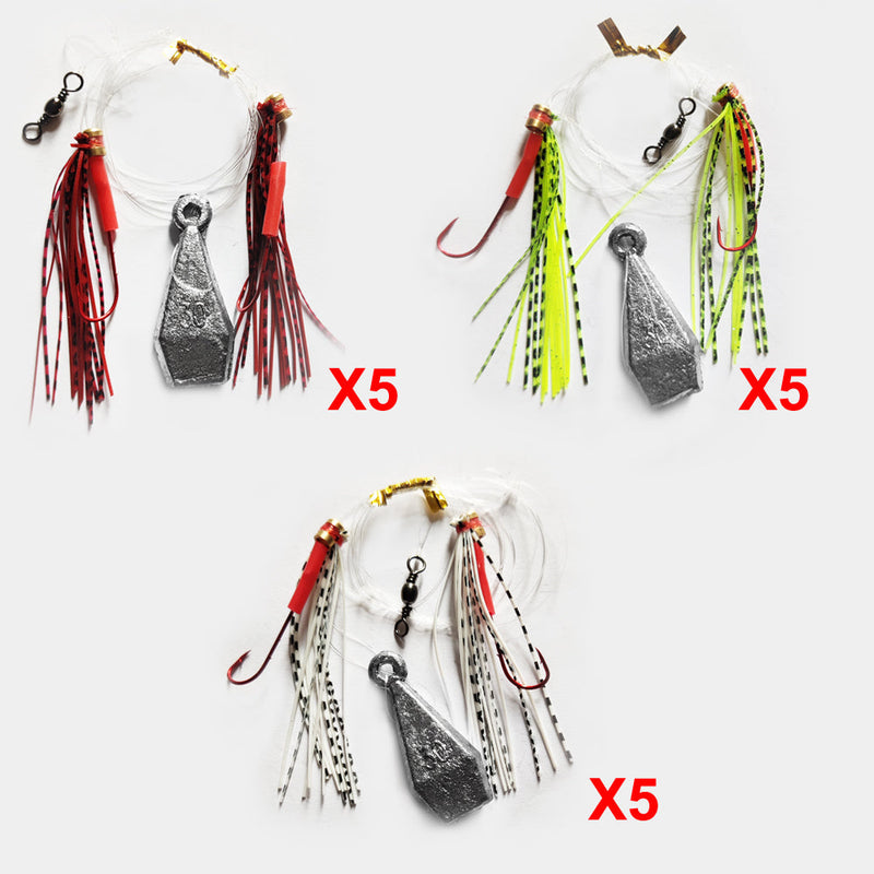 15X Custom Designed Tangle Free Skirt Flasher Whiting Rigs Fishing Tackle Hooks - Bait Tackle Direct