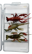 MASTERPRO 9cm Pre-Rigged Hollow Craw Lures | Realistic Egged Design | 3 Pack + FREE Tackle Box